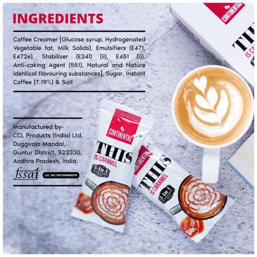 Continental This Caramel 3-In-1 Premix Instant Coffee, 22 g (Buy 5 Get 1 Free )-3.webp